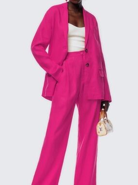 Reformation Magenta Pink Linen Pants size 8